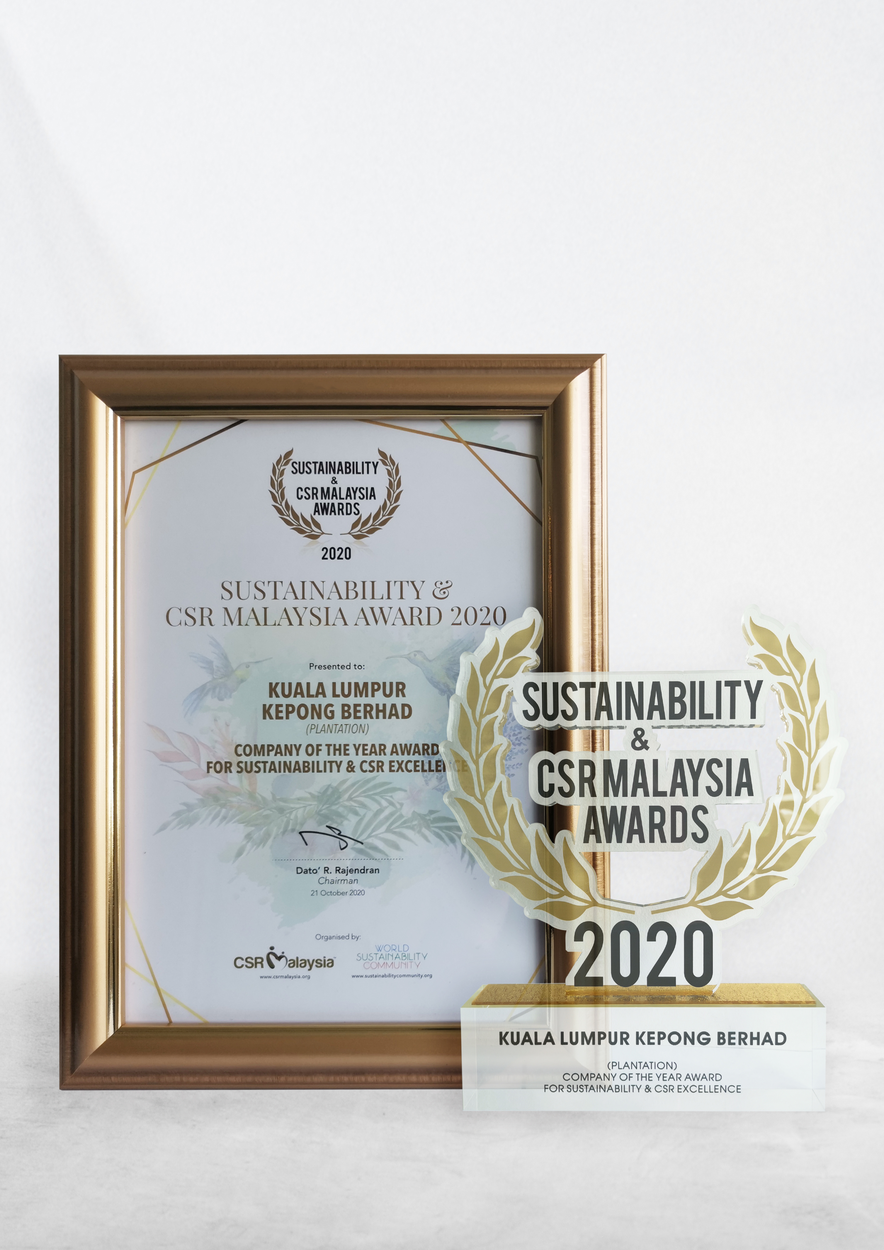 Klk Receives Company Of The Year Award For Sustainability Csr Excellence Plantation Kuala Lumpur Kepong Berhad Klk Malaysia